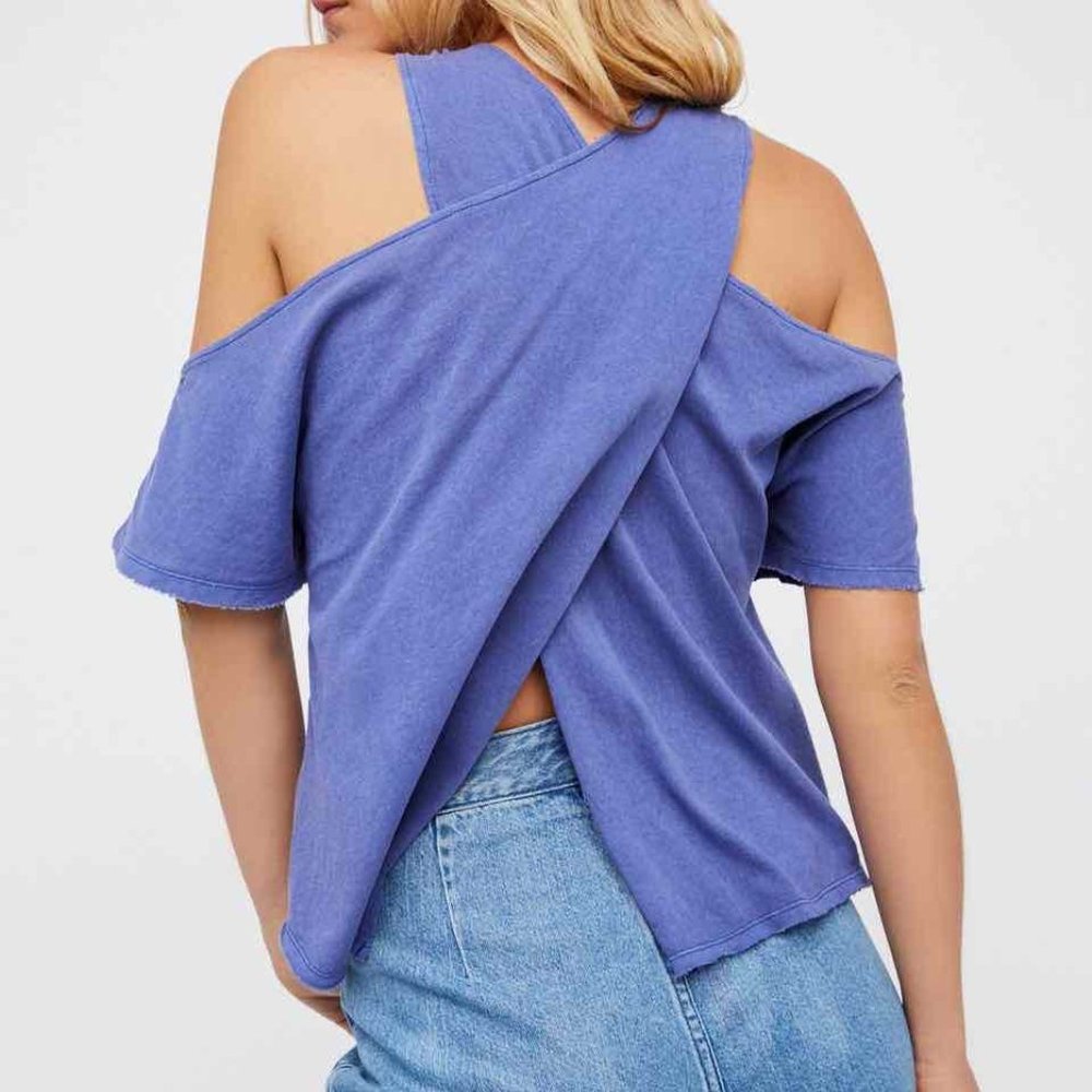 NWT Free People strappy taurus tee shirt purple - Picture 2 of 2